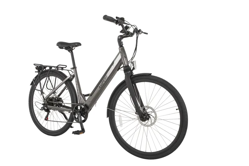Ampere Deluxe Step Through 700c Wheel Electric Bike Grey-1